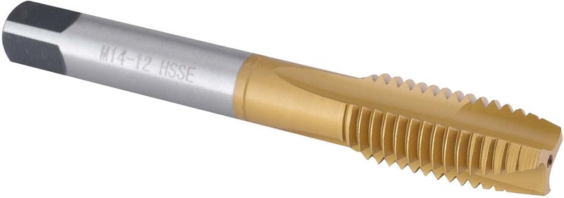 Burkit M14 Spiral Point Tap, HSS Titanium coating M14 x 2 Spiral Point Plug Threading Tap - Image 1